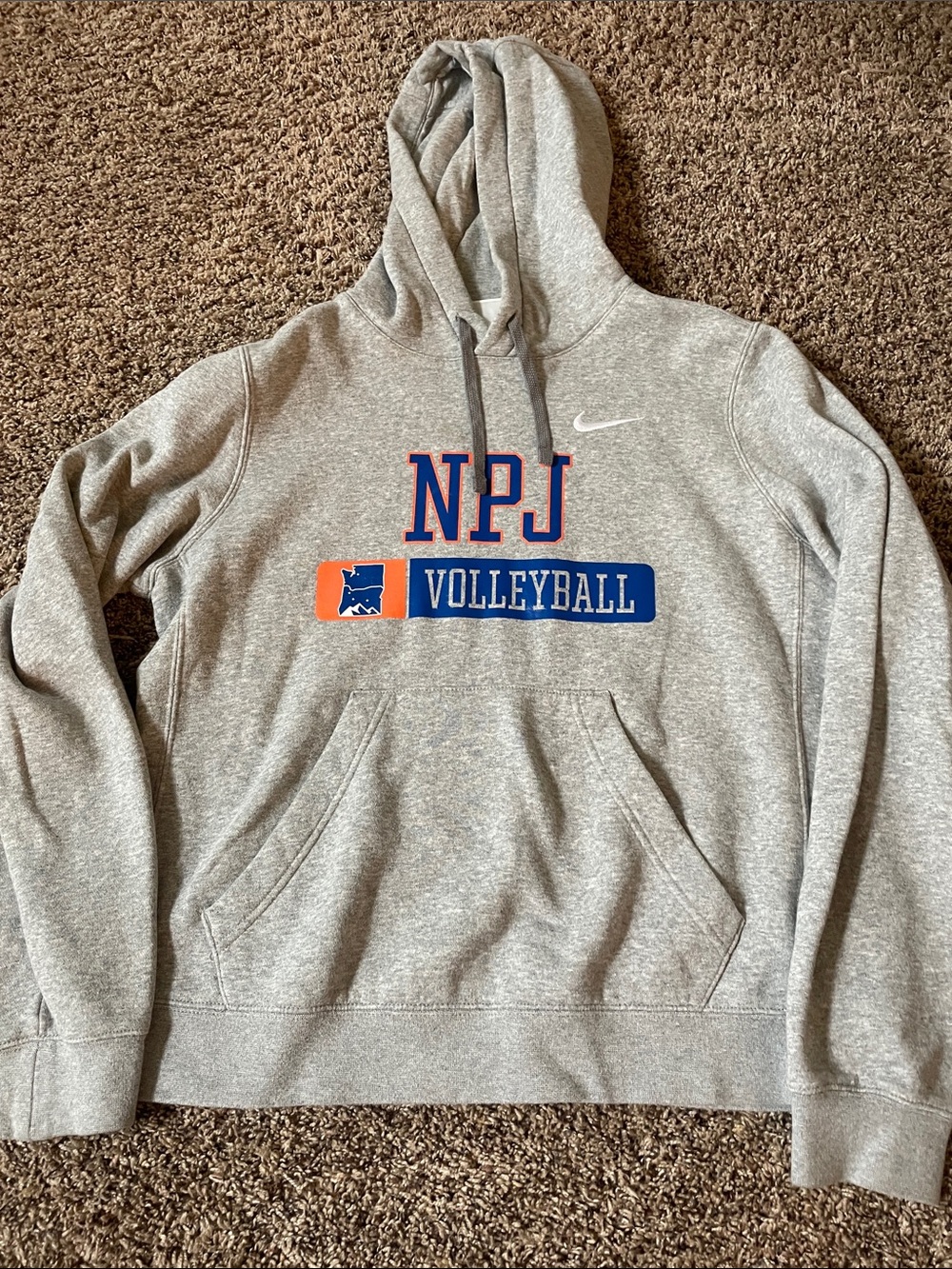 Nike Gray and Blue NPJ Volleyball Pullover Hoodie